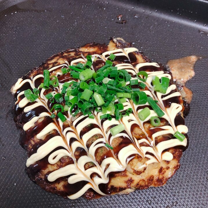 お好み焼きよりヘルシー！牛すじ入りのネギ焼き